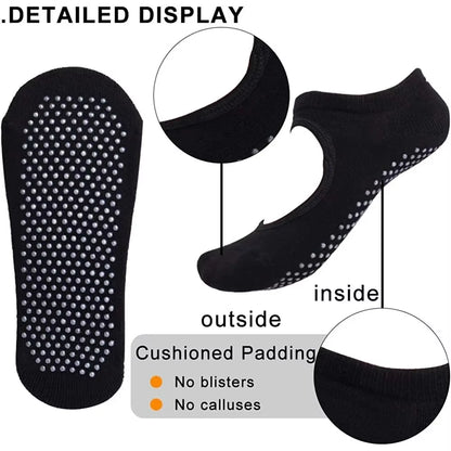 Backless Non-Slip Fitness Yoga Socks Cotton Women Sport Pilates Socks Ballet Dance Slippers Barefoot Sock Workout for Gym
