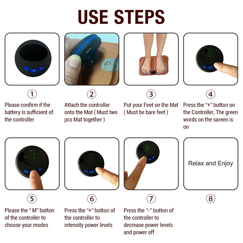 Masseur de Pieds 3D Intelligent - 6 Modes & 15 Niveaux (Rechargeable)