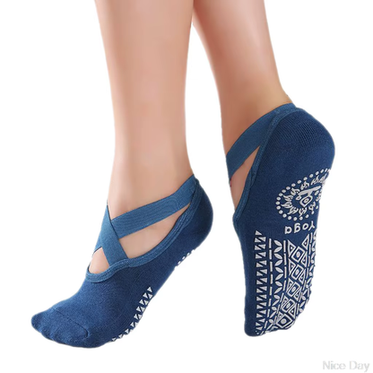 Chaussettes de Yoga Antidérapantes avec Grips en Silicone