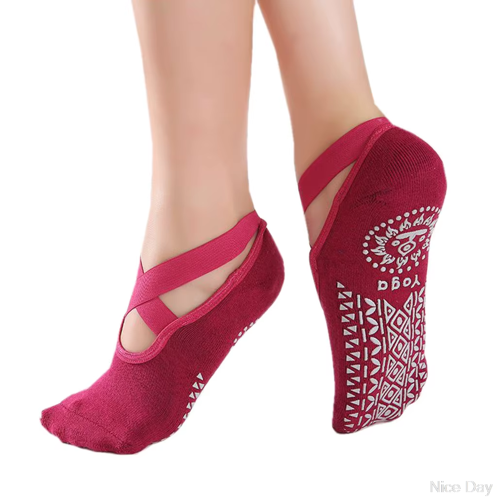 Chaussettes de Yoga Antidérapantes avec Grips en Silicone