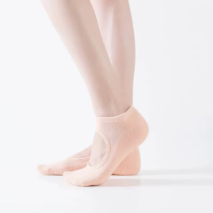Backless Non-Slip Fitness Yoga Socks Cotton Women Sport Pilates Socks Ballet Dance Slippers Barefoot Sock Workout for Gym