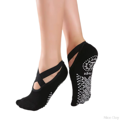 Chaussettes de Yoga Antidérapantes avec Grips en Silicone