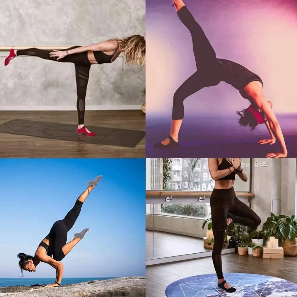Backless Non-Slip Fitness Yoga Socks Cotton Women Sport Pilates Socks Ballet Dance Slippers Barefoot Sock Workout for Gym