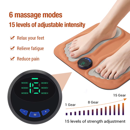 Masseur de Pieds 3D Intelligent - 6 Modes & 15 Niveaux (Rechargeable)