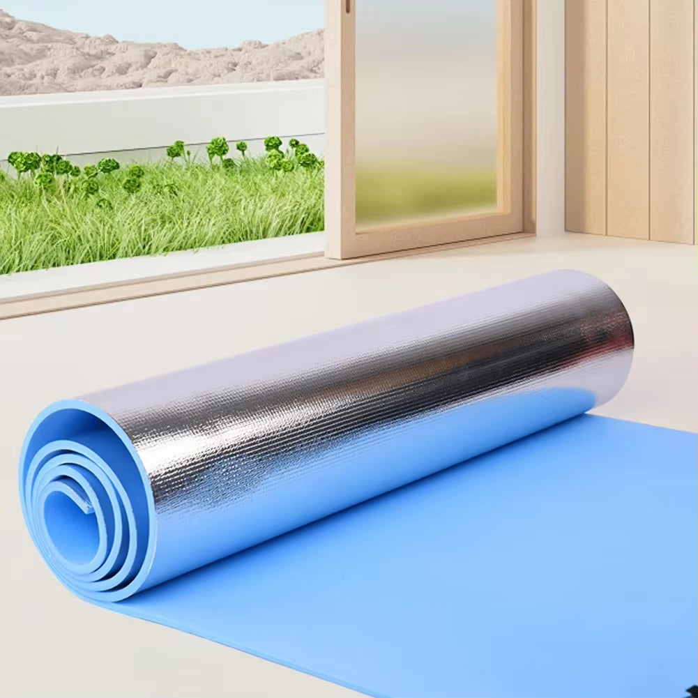 10/8/6Mm Thickened Yoga Mat EVA Exercise Pad Aluminum Membrane Fitness Exercise Mat Portable Multifunction for Camping Picnic